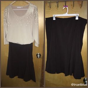 Brown Midi Skirt Sz 18